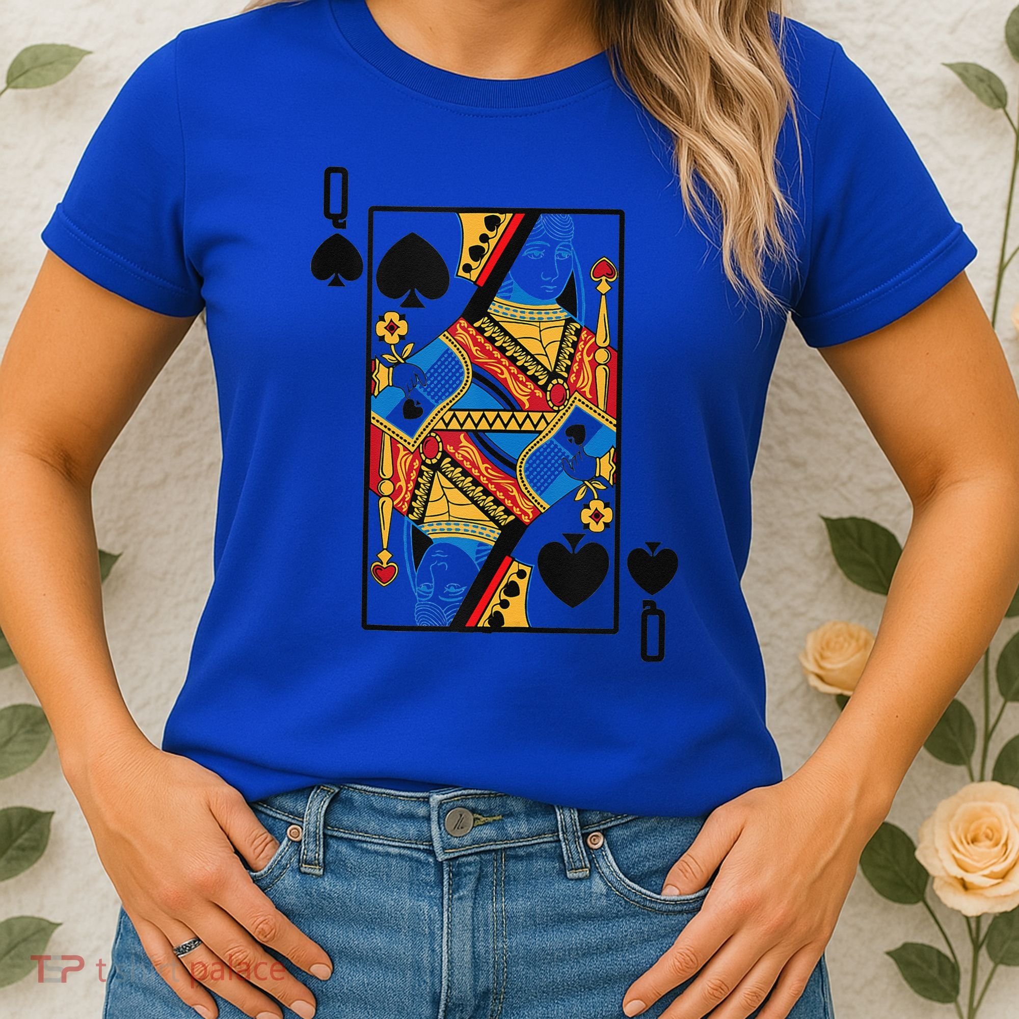 Halloween Playing Card Costume QUEEN Of SPADES Women's T-Shirt