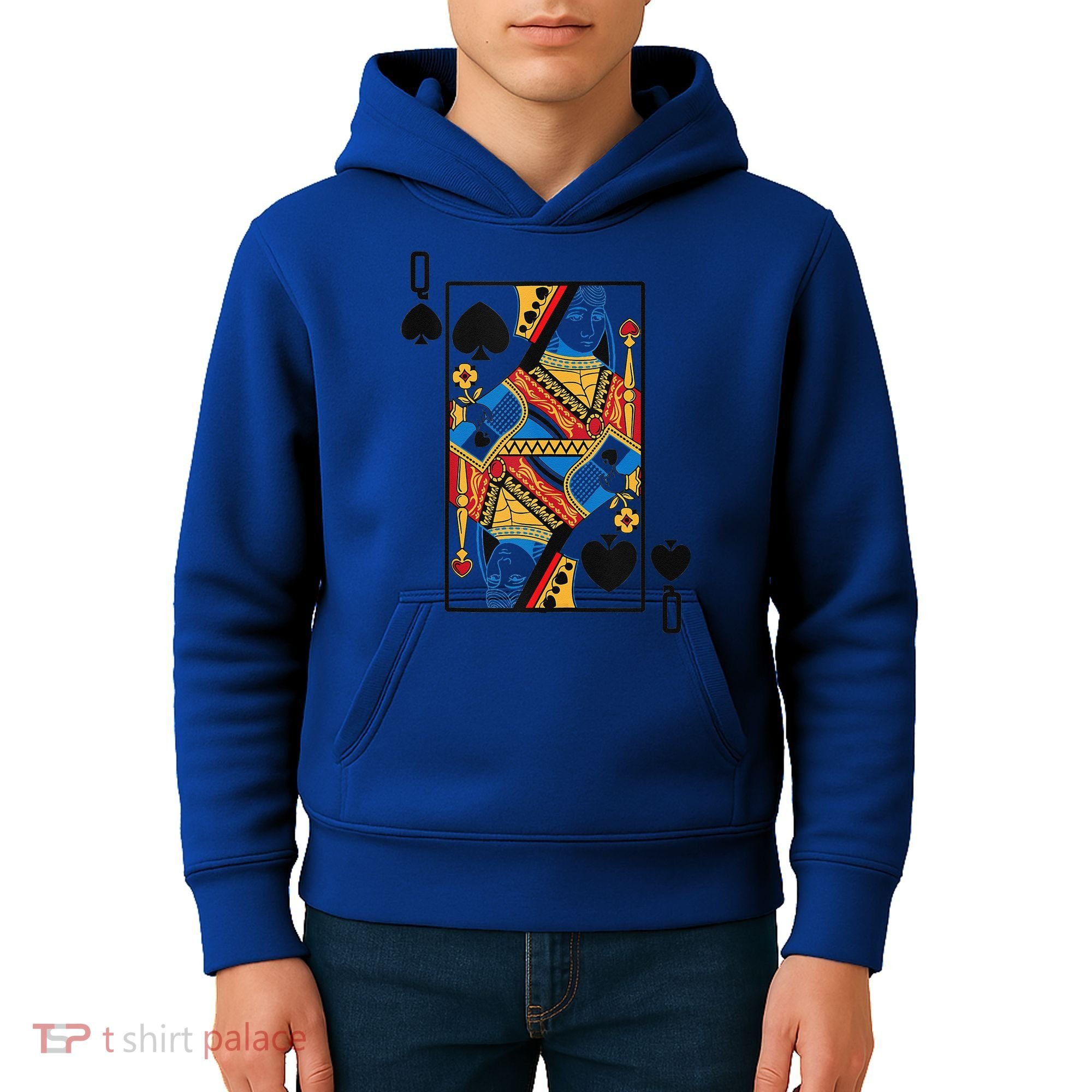 Halloween Playing Card Costume QUEEN Of SPADES Kids Hoodie