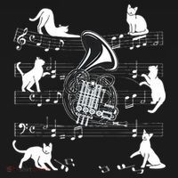 Horn Player Cats For Cat Loving French Horn Player Long Sleeve Shirt thumb 2