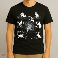 Horn Player Cats For Cat Loving French Horn Player T-Shirt thumb 3