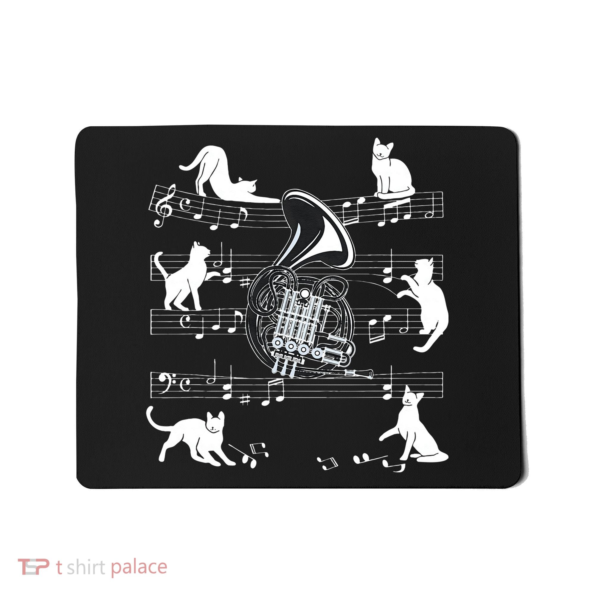 Horn Player Cats For Cat Loving French Horn Player Mousepad