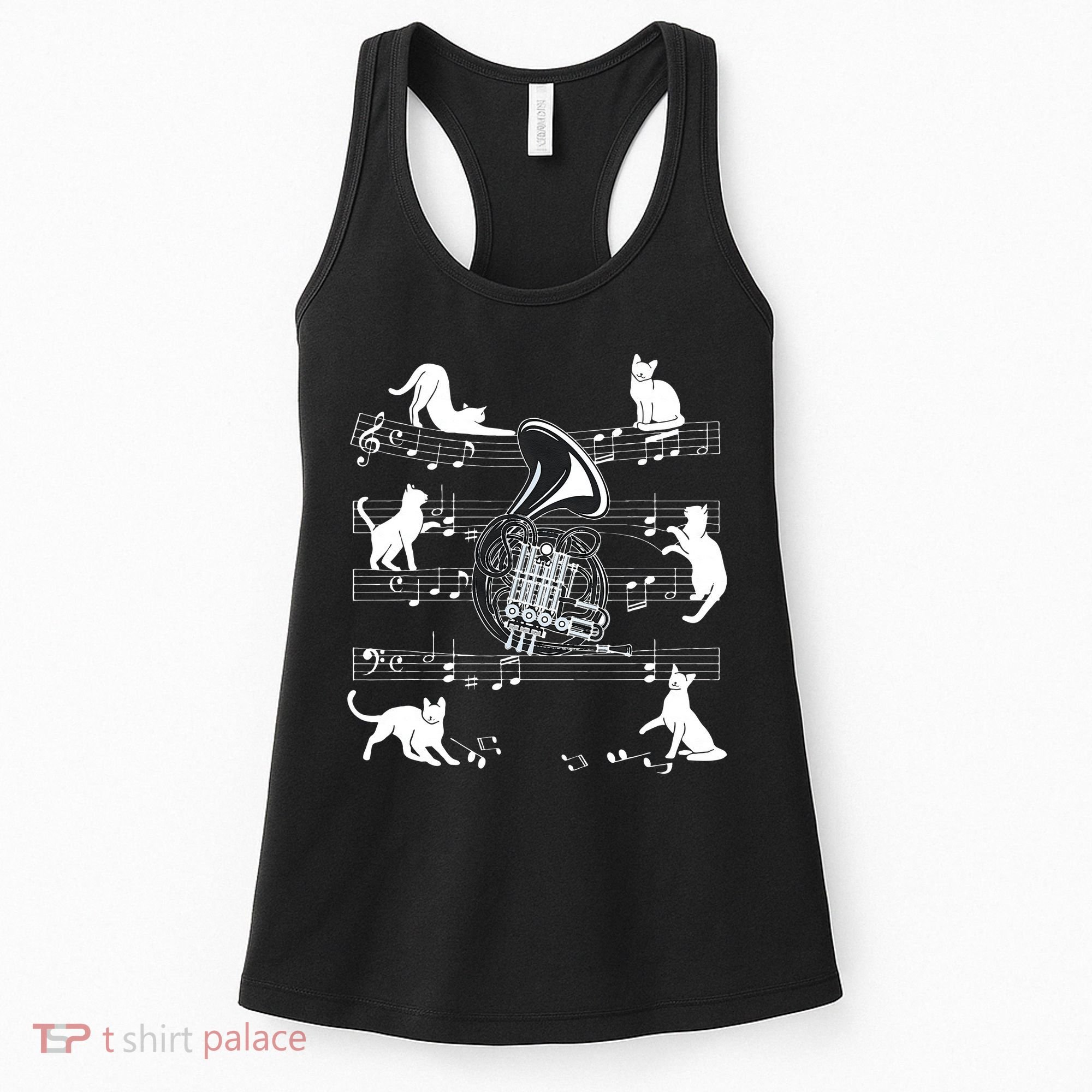 Horn Player Cats For Cat Loving French Horn Player Women's Tank Top