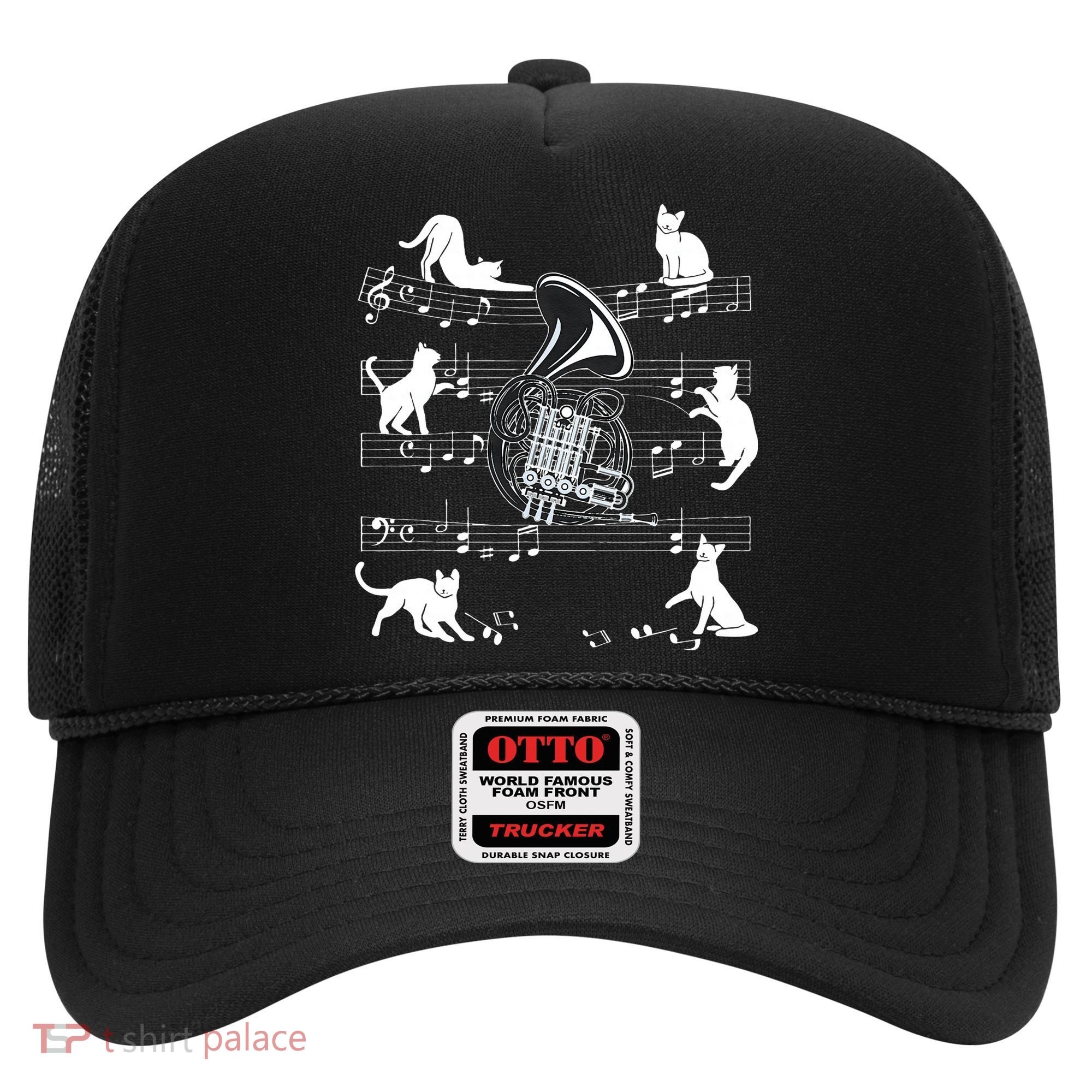 Horn Player Cats For Cat Loving French Horn Player Hat