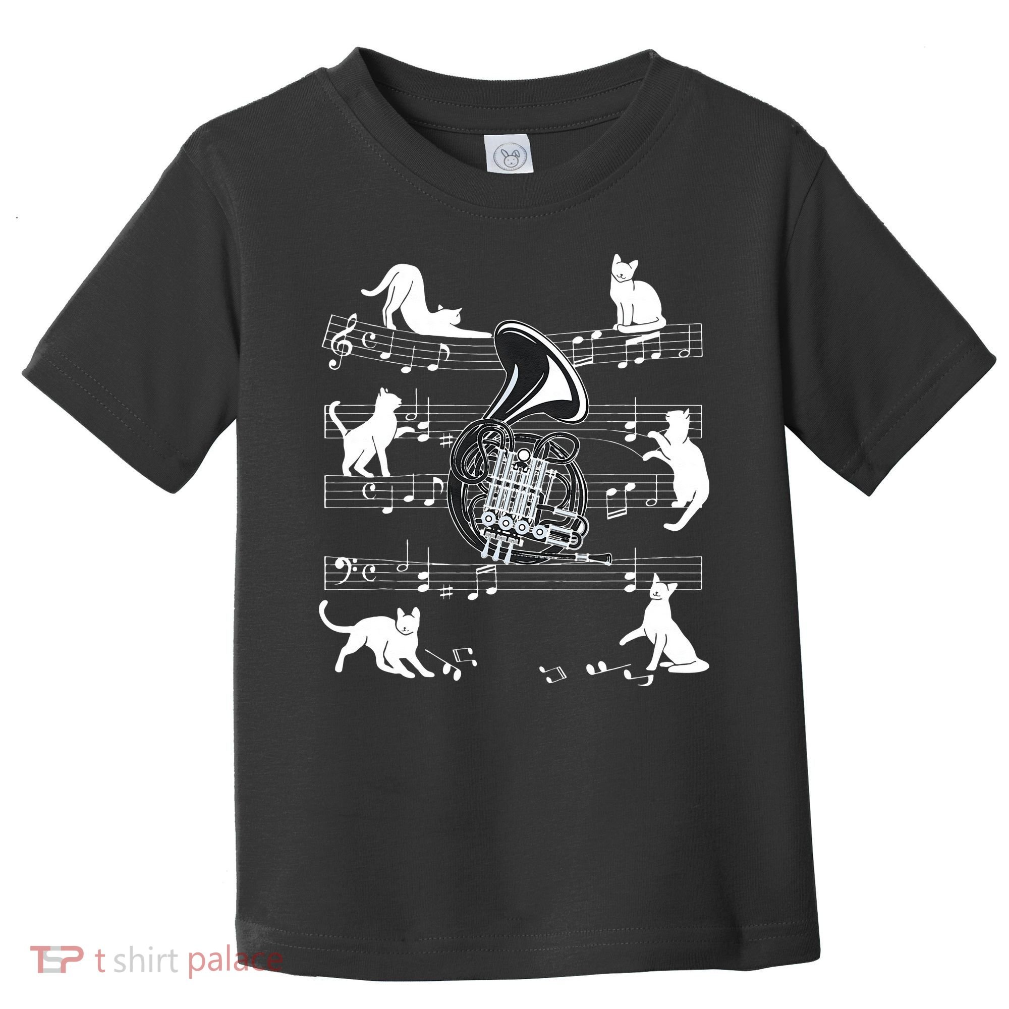 Horn Player Cats For Cat Loving French Horn Player Toddler T-Shirt