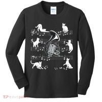 Horn Player Cats For Cat Loving French Horn Player Kids Long Sleeve Shirt thumb 0