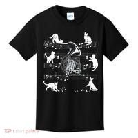Horn Player Cats For Cat Loving French Horn Player Kids T-Shirt thumb 0