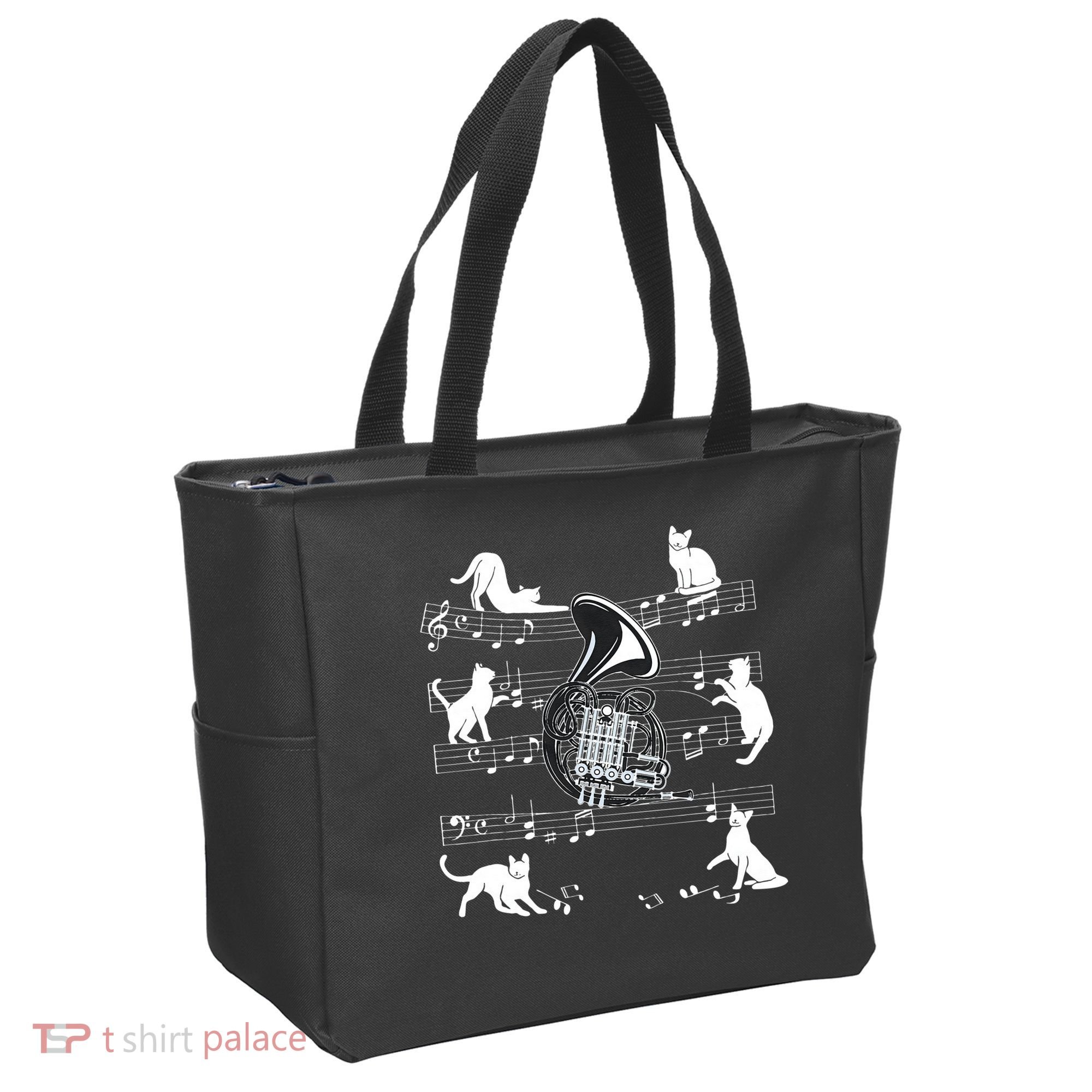Horn Player Cats For Cat Loving French Horn Player Tote Bag