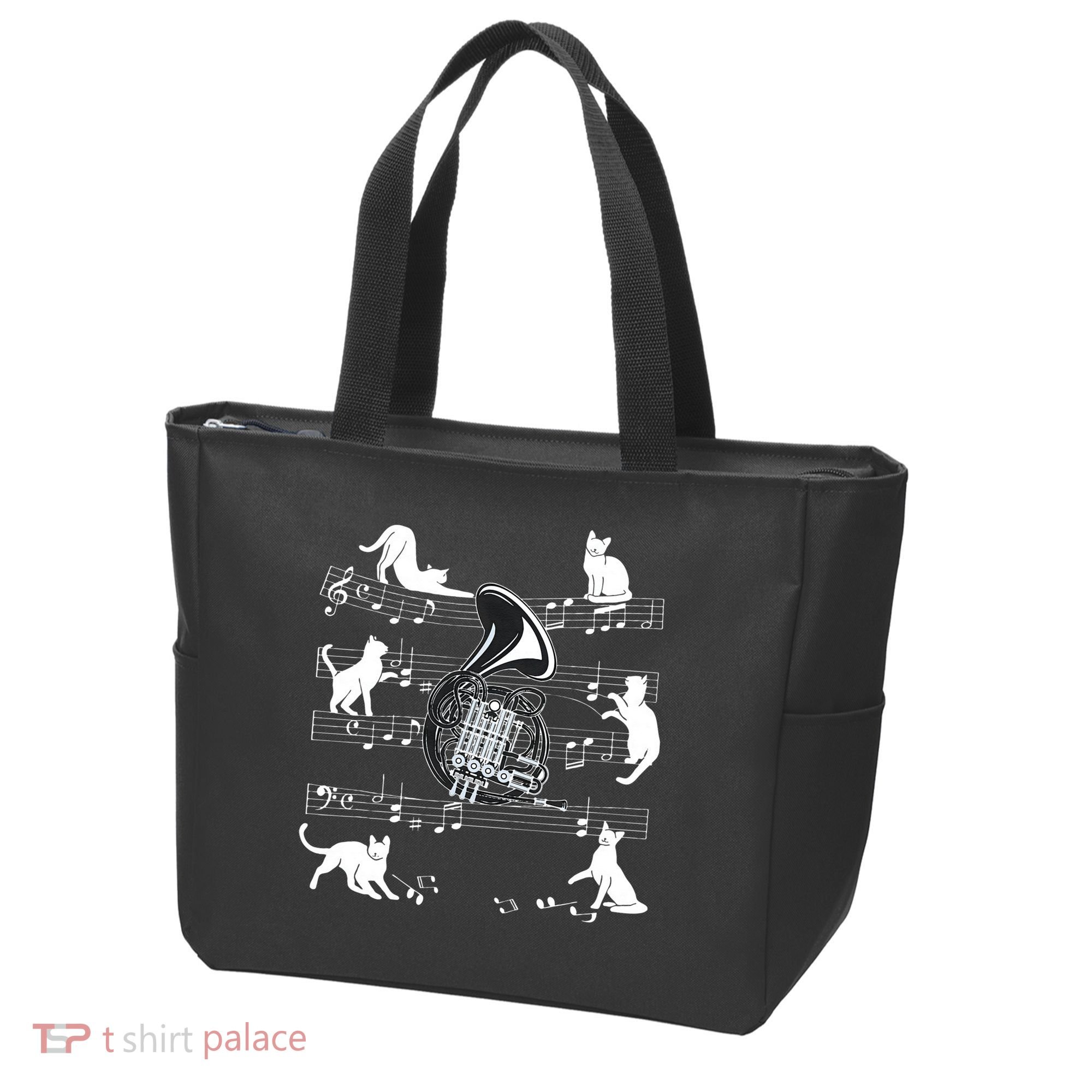 Horn Player Cats For Cat Loving French Horn Player Tote Bag