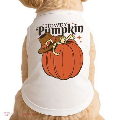 Howdy Pumpkin Cowboy Fall Doggie Tank