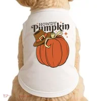 Howdy Pumpkin Cowboy Fall Doggie Tank thumb 0