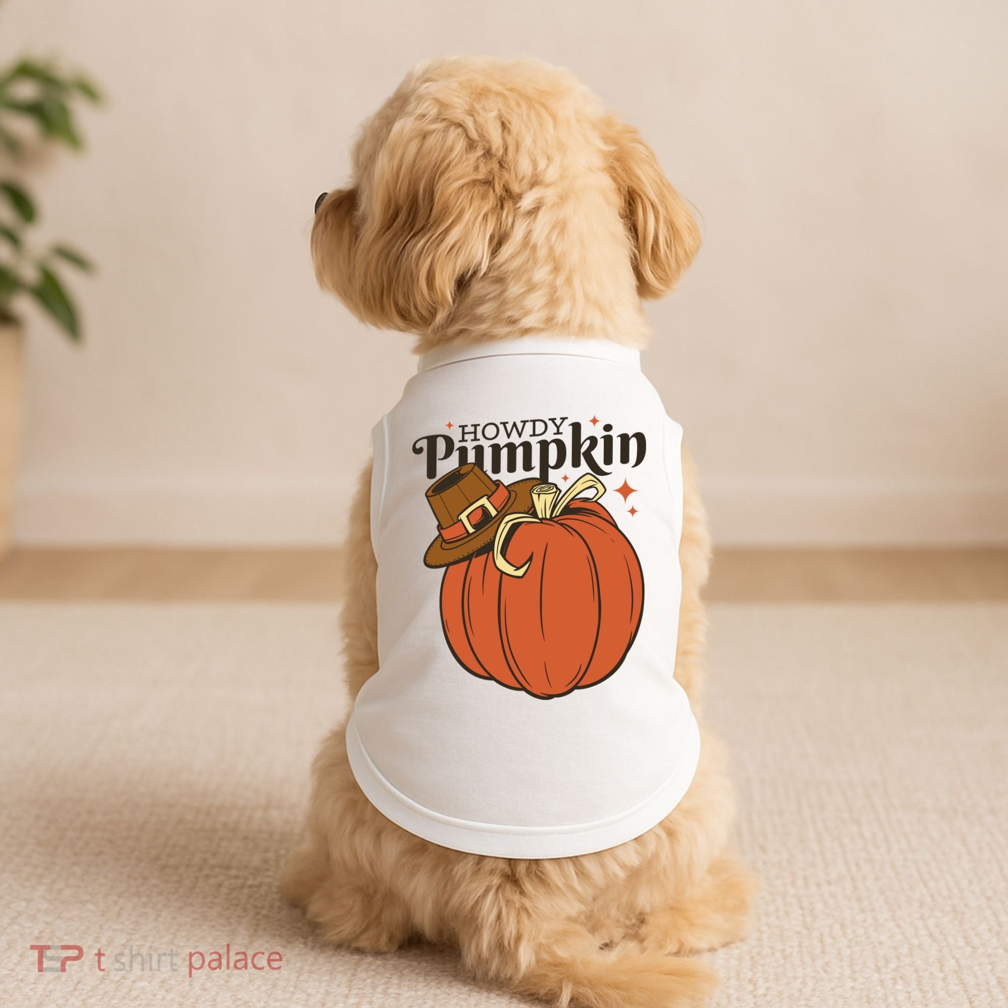 Howdy Pumpkin Cowboy Fall Doggie Tank