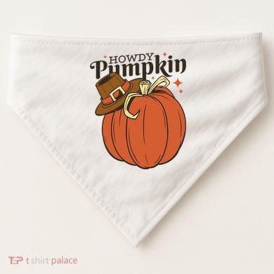 Howdy Pumpkin Cowboy Fall USA-Made Doggie Bandana