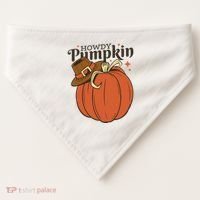 Howdy Pumpkin Cowboy Fall USA-Made Doggie Bandana thumb 0