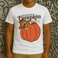 Howdy Pumpkin Cowboy Fall T-Shirt thumb 3