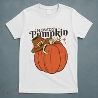 Howdy Pumpkin Cowboy Fall T-Shirt thumb 5