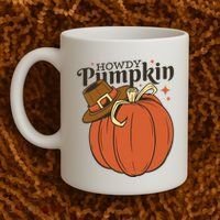 Howdy Pumpkin Cowboy Fall Coffee Mug thumb 2