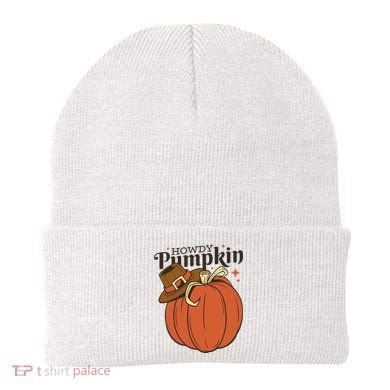 Howdy Pumpkin Cowboy Fall Beanie