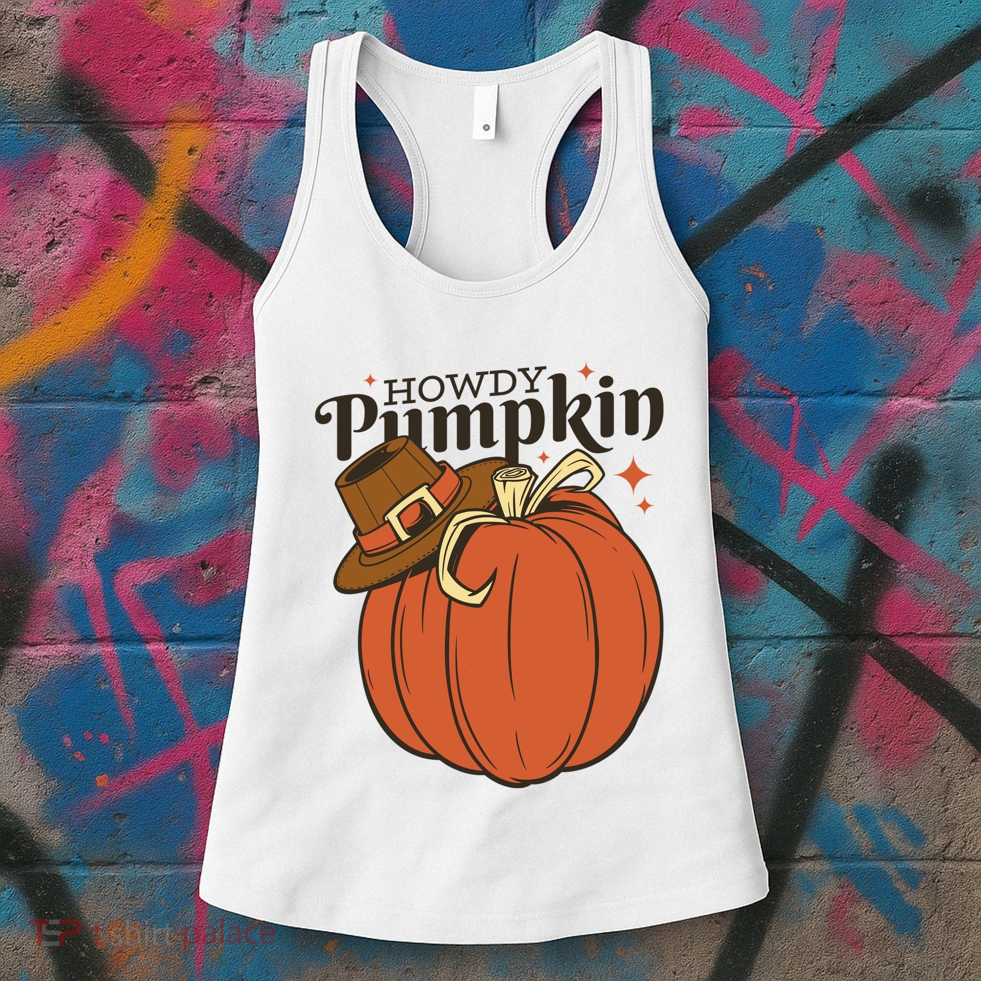 Howdy Pumpkin Cowboy Fall Women's Tank Top