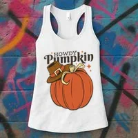 Howdy Pumpkin Cowboy Fall Women's Tank Top thumb 3