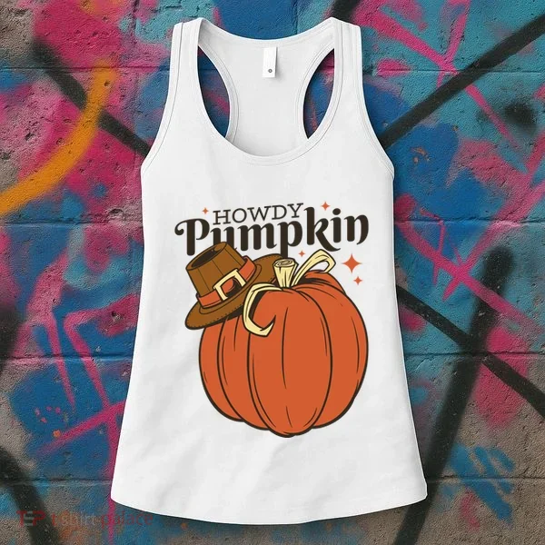Howdy Pumpkin Cowboy Fall Women's Tank Top