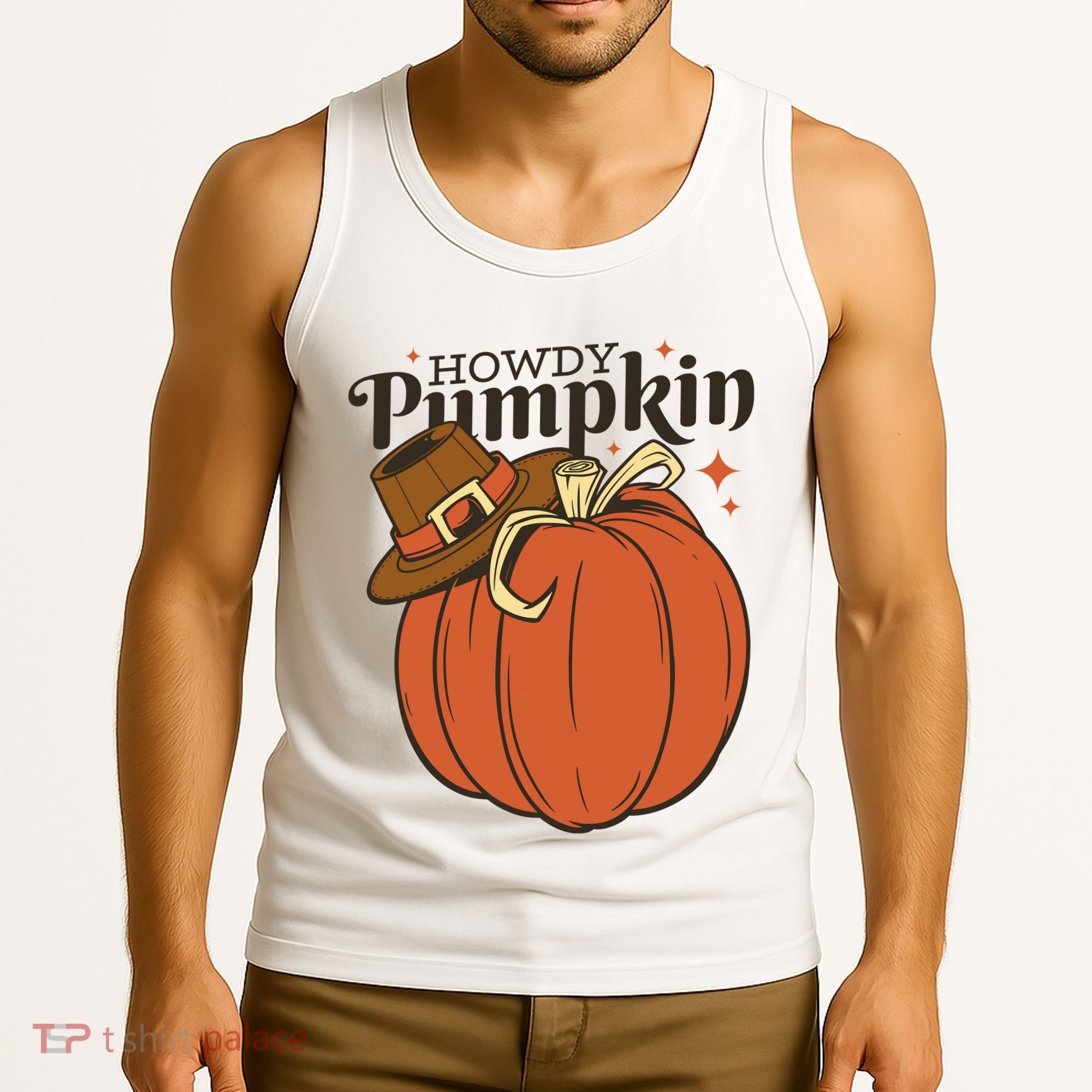 Howdy Pumpkin Cowboy Fall Tank Top