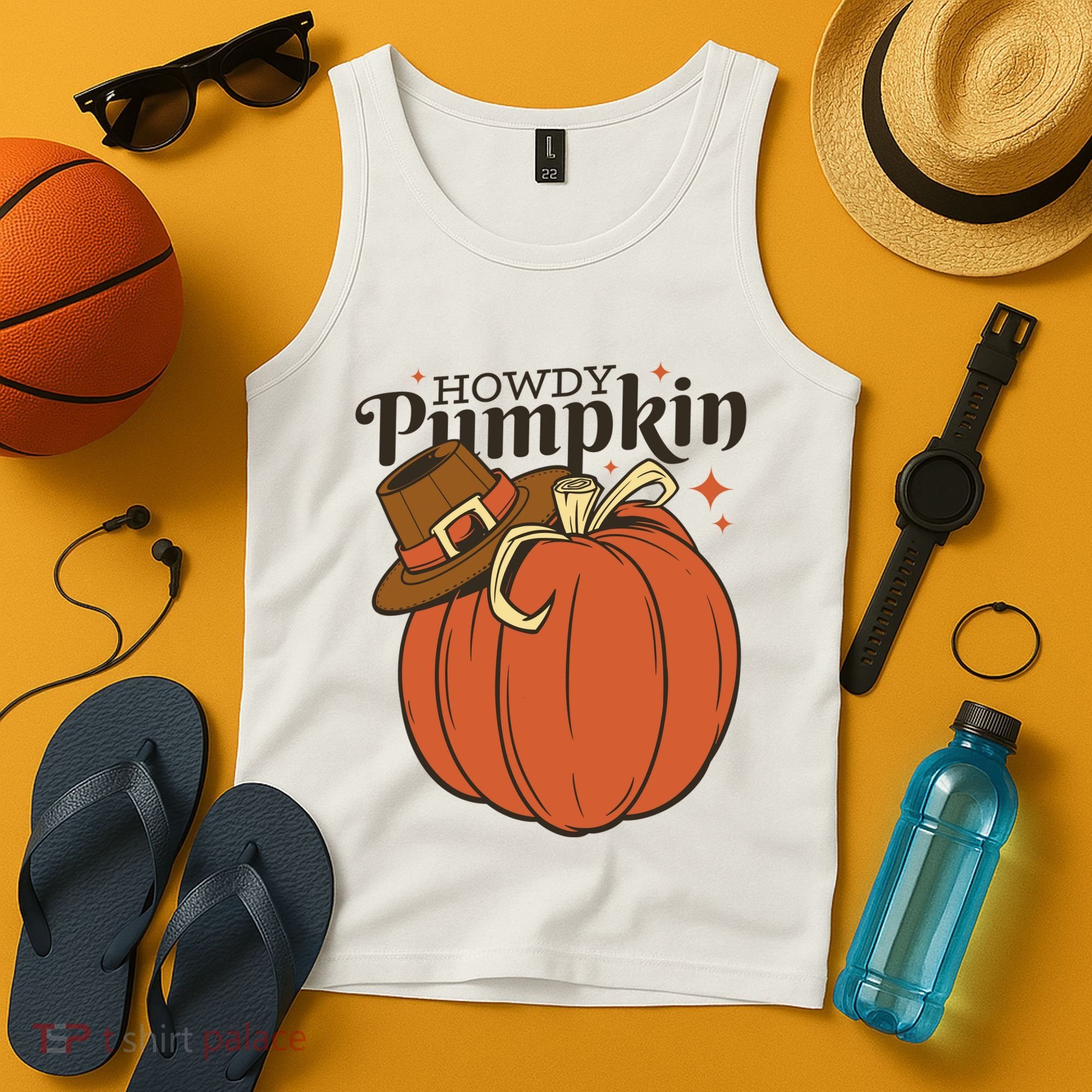 Howdy Pumpkin Cowboy Fall Tank Top