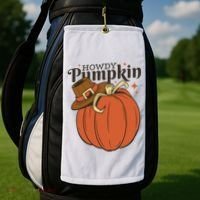 Howdy Pumpkin Cowboy Fall Golf Towel thumb 2