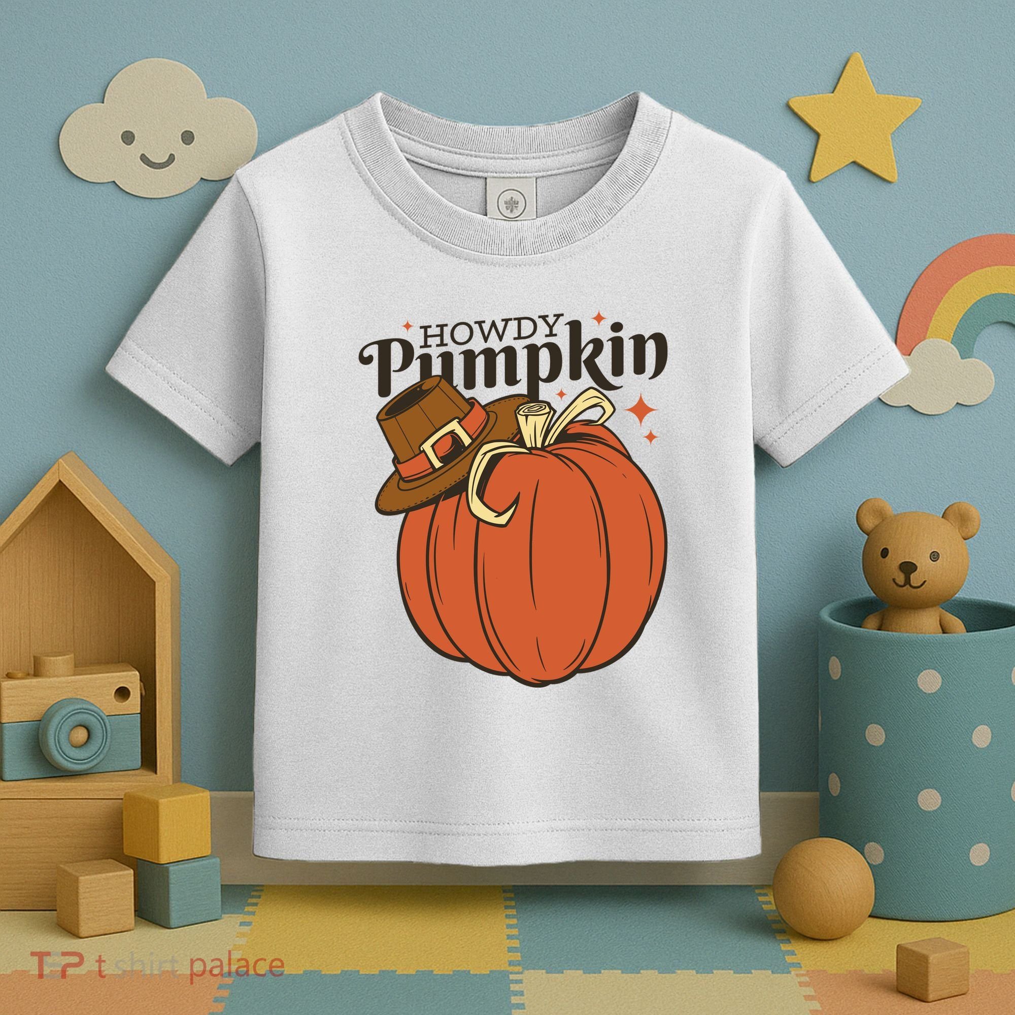 Howdy Pumpkin Cowboy Fall Toddler T-Shirt
