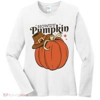 Howdy Pumpkin Cowboy Fall Women's Long Sleeve Shirt thumb 0