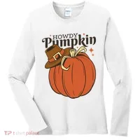 Howdy Pumpkin Cowboy Fall Women's Long Sleeve Shirt thumb 0