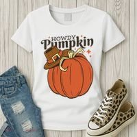 Howdy Pumpkin Cowboy Fall Women's T-Shirt thumb 3