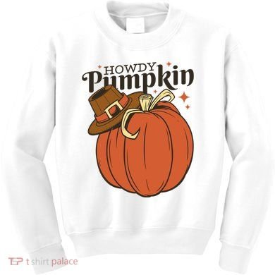 Howdy Pumpkin Cowboy Fall Kids Sweatshirt