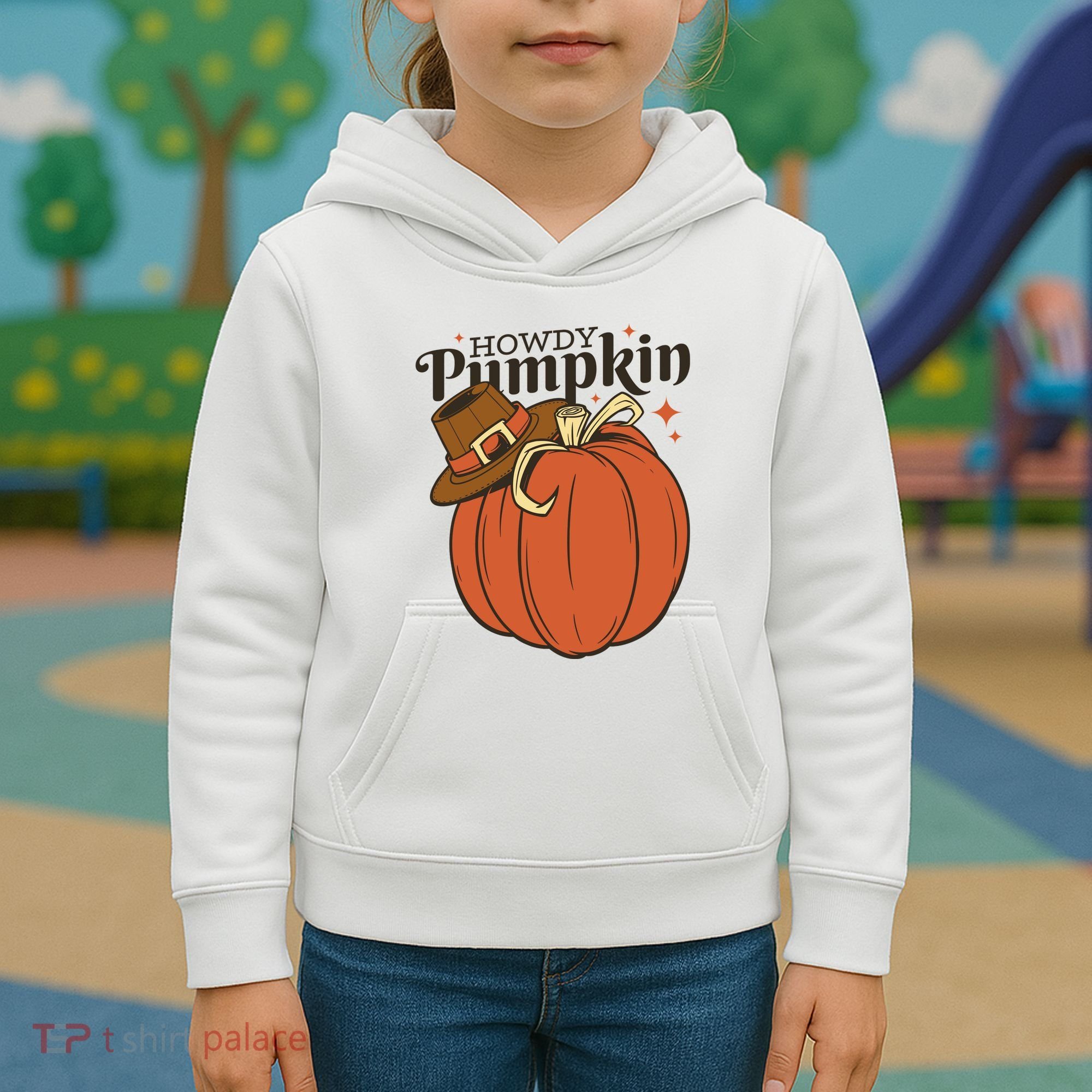 Howdy Pumpkin Cowboy Fall Kids Hoodie