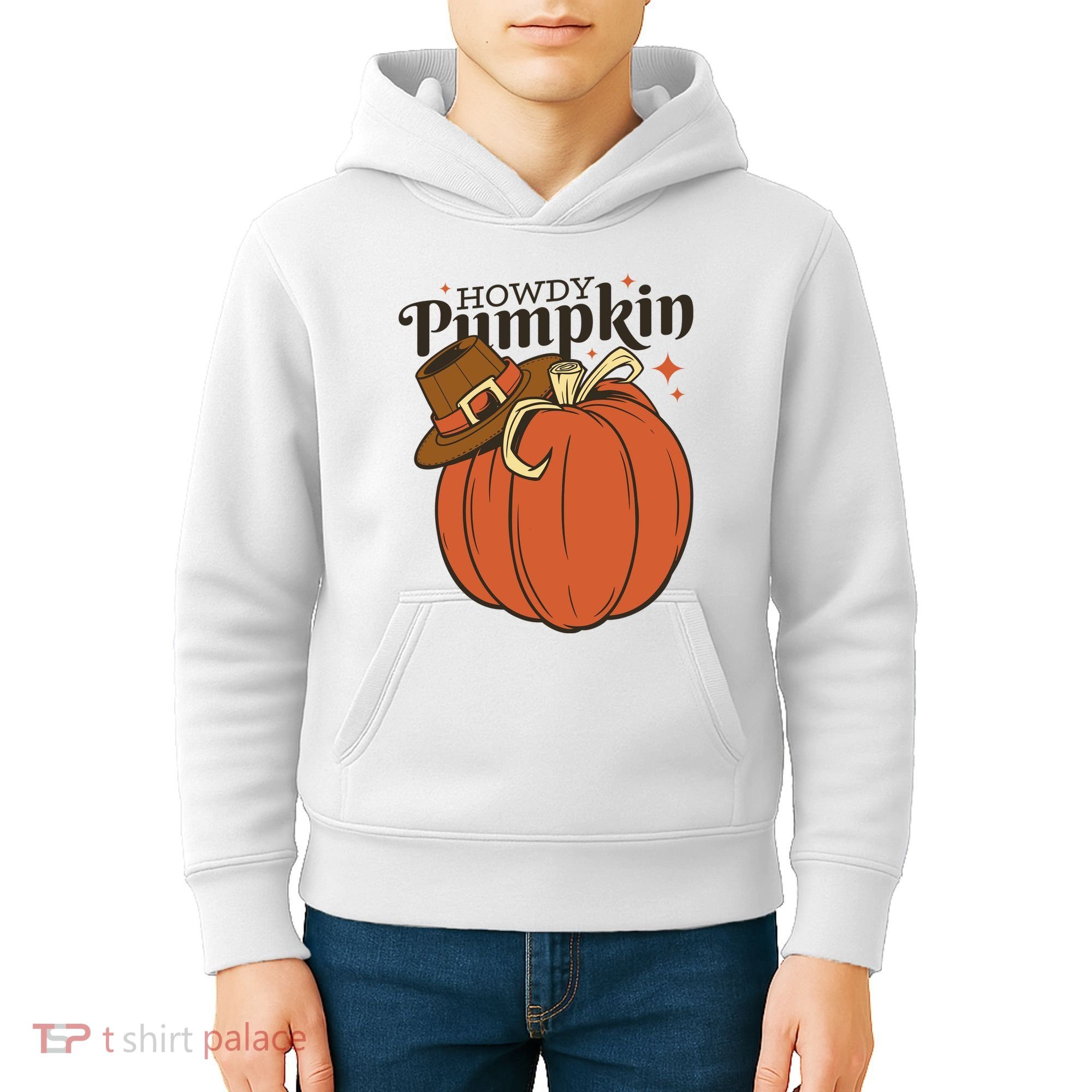 Howdy Pumpkin Cowboy Fall Kids Hoodie