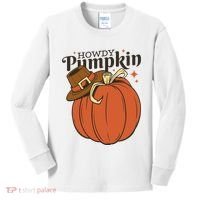Howdy Pumpkin Cowboy Fall Kids Long Sleeve Shirt thumb 0