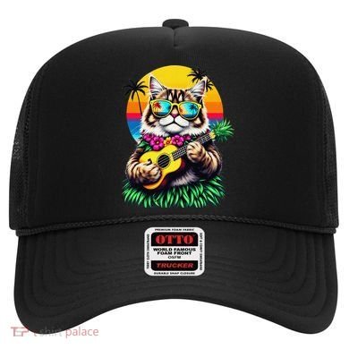 Hawaiian Persian Cat Pineapple Ukulele Summer Vacation Hat