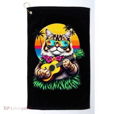 Hawaiian Persian Cat Pineapple Ukulele Summer Vacation Golf Towel