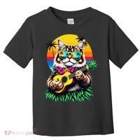 Hawaiian Persian Cat Pineapple Ukulele Summer Vacation Toddler T-Shirt thumb 0