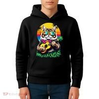 Hawaiian Persian Cat Pineapple Ukulele Summer Vacation Kids Hoodie thumb 4