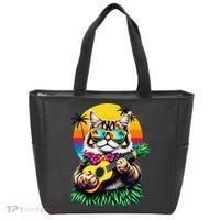 Hawaiian Persian Cat Pineapple Ukulele Summer Vacation Tote Bag thumb 0