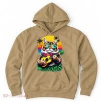 Hawaiian Persian Cat Pineapple Ukulele Summer Vacation Hoodie thumb 0