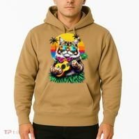 Hawaiian Persian Cat Pineapple Ukulele Summer Vacation Hoodie thumb 2