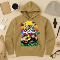 Hawaiian Persian Cat Pineapple Ukulele Summer Vacation Hoodie thumb 3