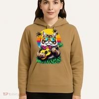 Hawaiian Persian Cat Pineapple Ukulele Summer Vacation Hoodie thumb 5