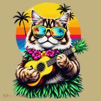 Hawaiian Persian Cat Pineapple Ukulele Summer Vacation Hoodie thumb 7