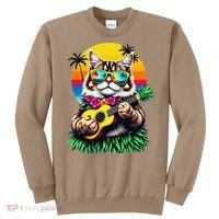 Hawaiian Persian Cat Pineapple Ukulele Summer Vacation Sweatshirt thumb 0
