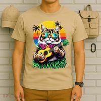 Hawaiian Persian Cat Pineapple Ukulele Summer Vacation T-Shirt thumb 6