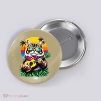 Hawaiian Persian Cat Pineapple Ukulele Summer Vacation Button thumb 0