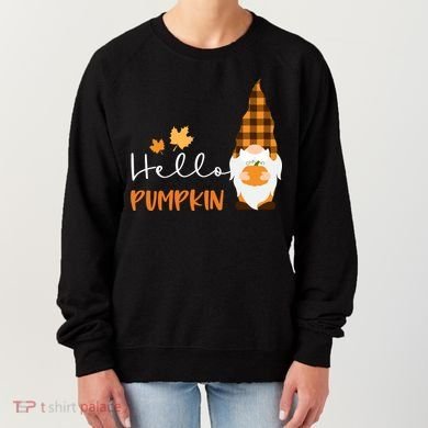 Hello Pumpkin Cute Gnome Fall Autumn Women's Sweatshirt