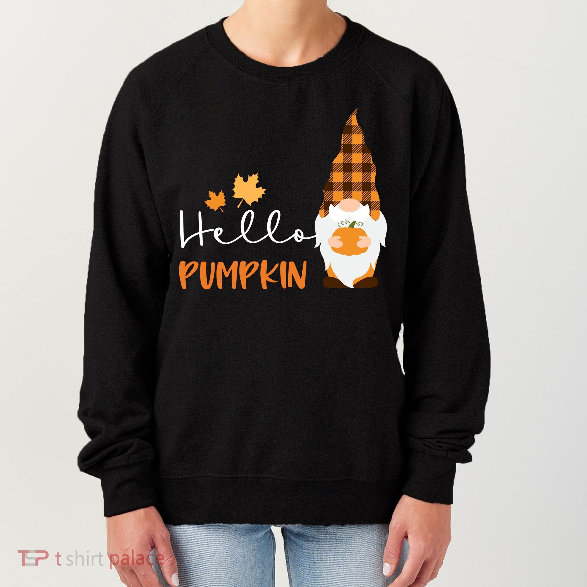 Hello Pumpkin Cute Gnome Fall Autumn Women's Sweatshirt
